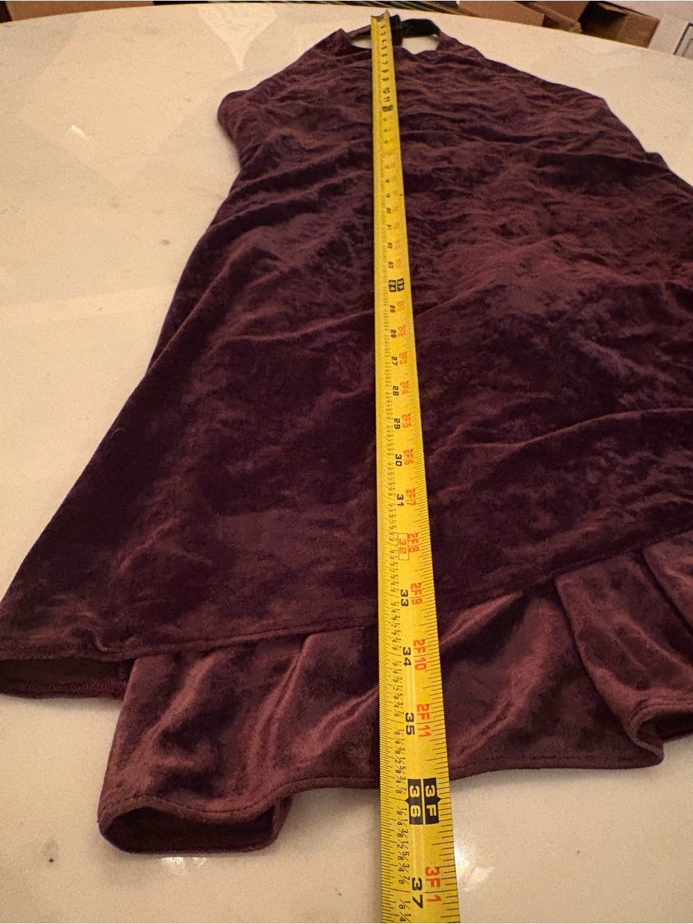 Vintage Ralph Lauren Velvet Cocktail Mini Dress Halter Open Back 90s Fit Flare 8 - Picture 7 of 10
